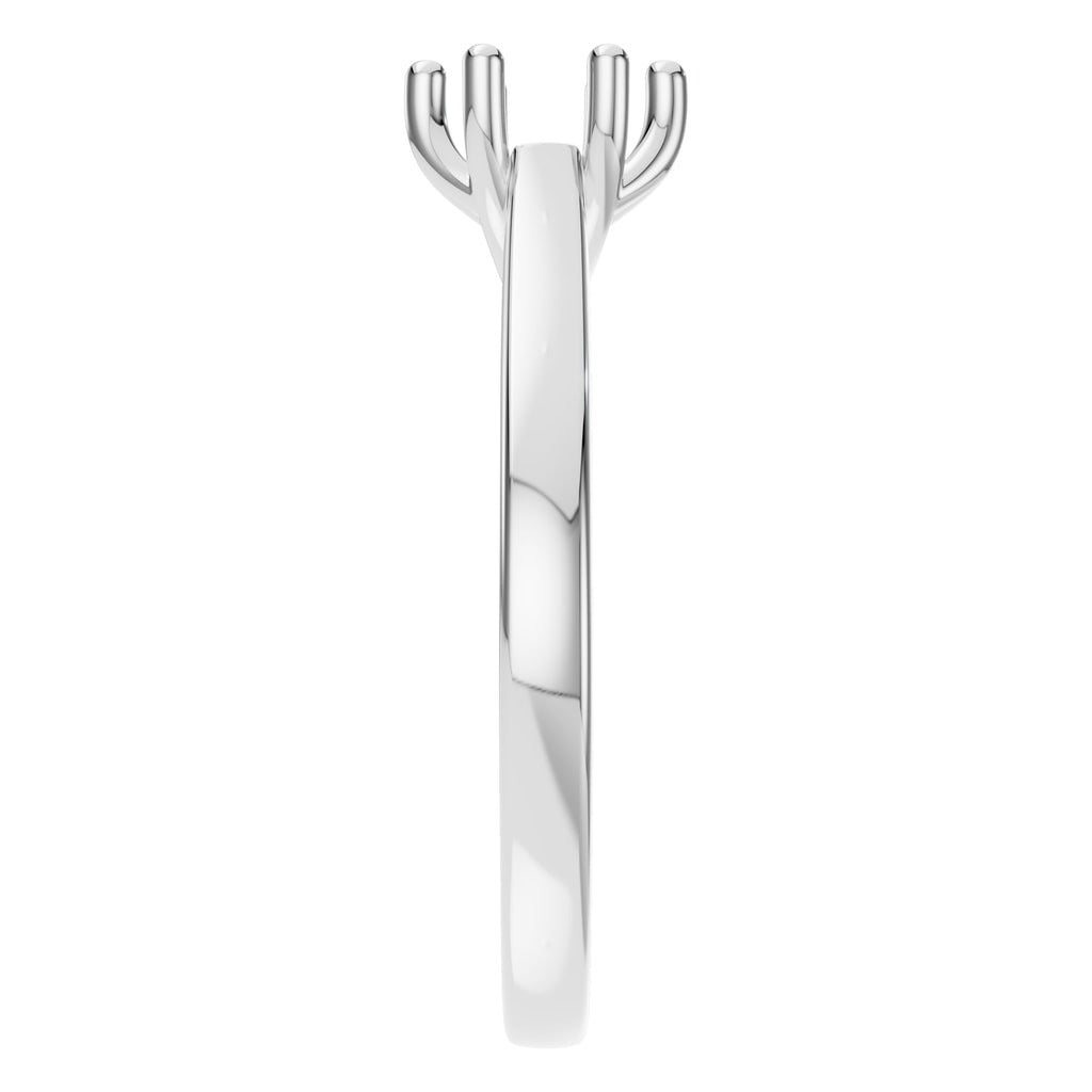 RI-7207 White Gold Ring UNSET - Side View