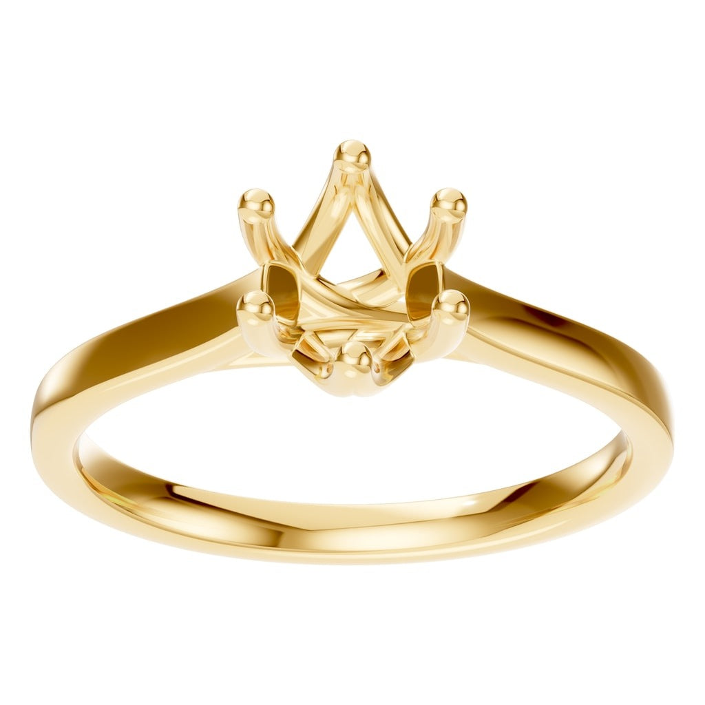 RI-7207 Yellow Gold Ring UNSET - Front View