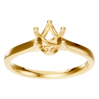 RI-7207 Yellow Gold Ring UNSET - Front View