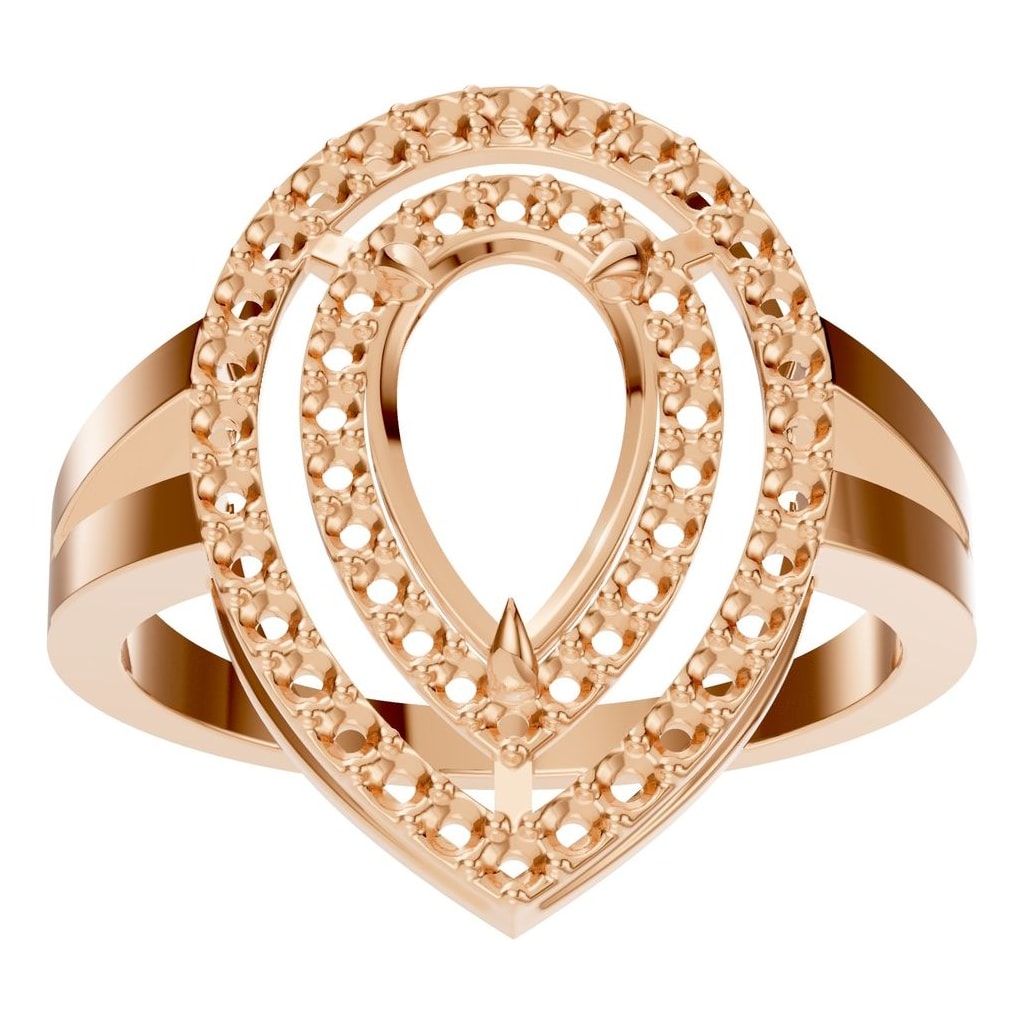 RI-7211 Rose Gold Ring UNSET - Front View