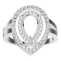 RI-7211 White Gold Ring UNSET - Front View