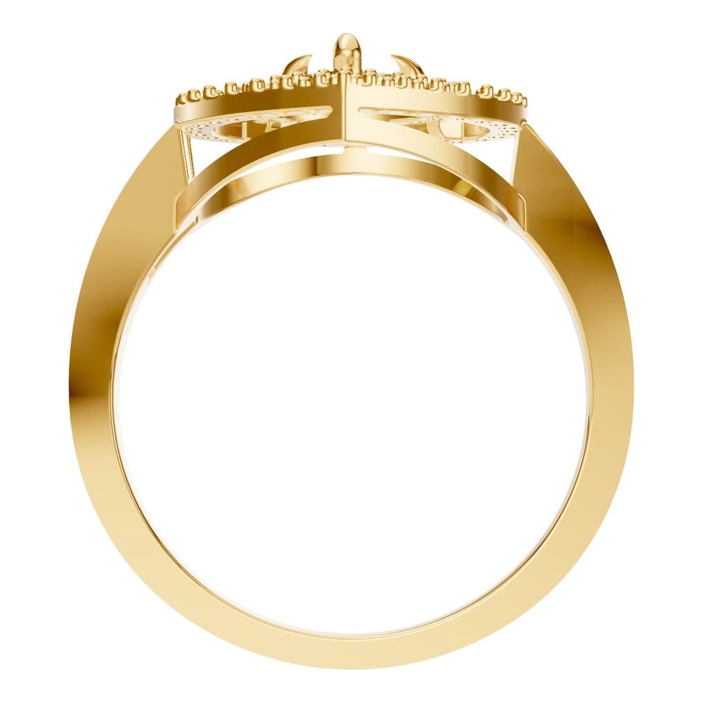 RI-7211 Yellow Gold Ring UNSET - Top View
