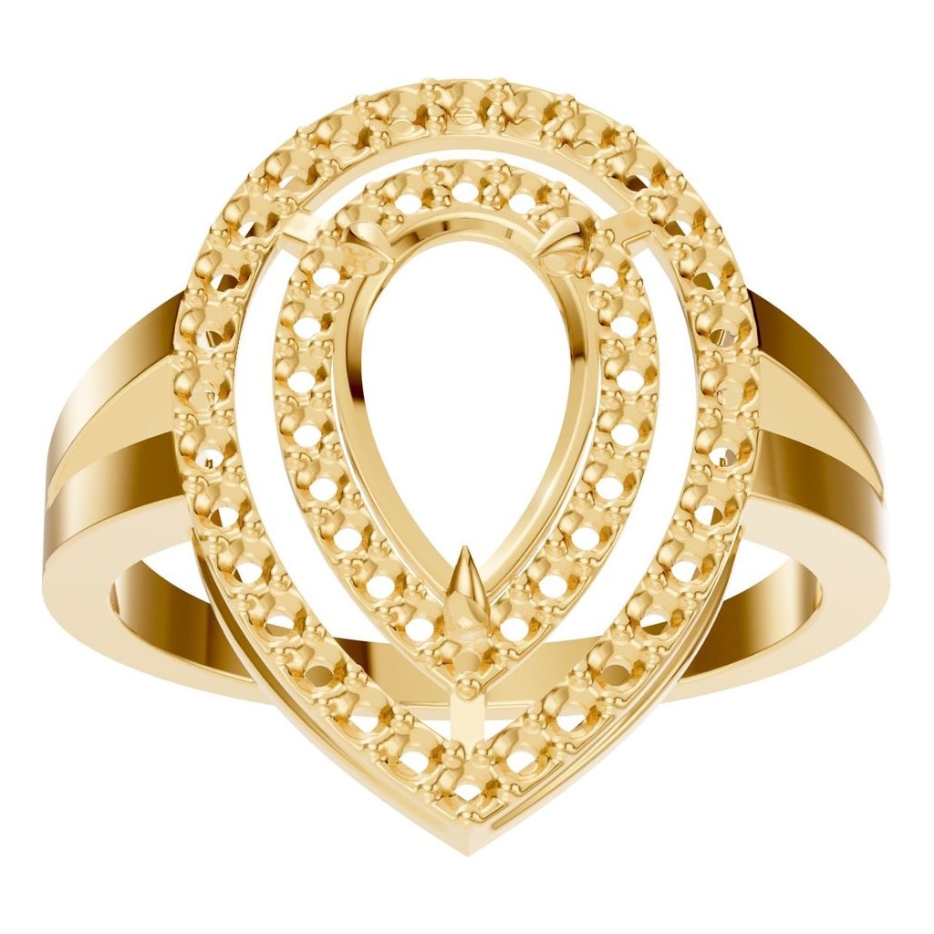 RI-7211 Yellow Gold Ring UNSET - Front View
