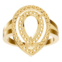 RI-7211 Yellow Gold Ring UNSET - Front View