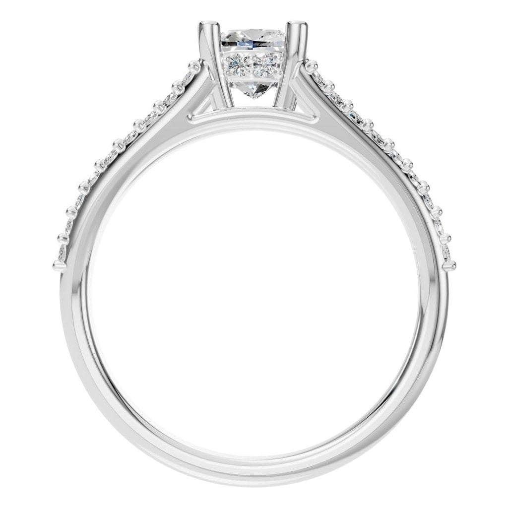 RI-7236 White Gold Ring SET - Top View