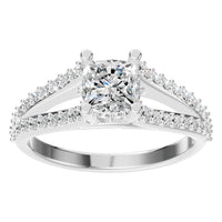 RI-7236 White Gold Ring SET - Front View