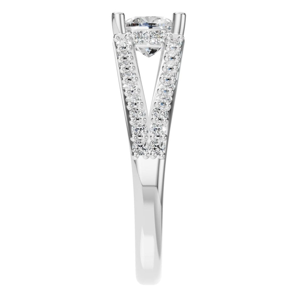 RI-7236 White Gold Ring SET - Side View