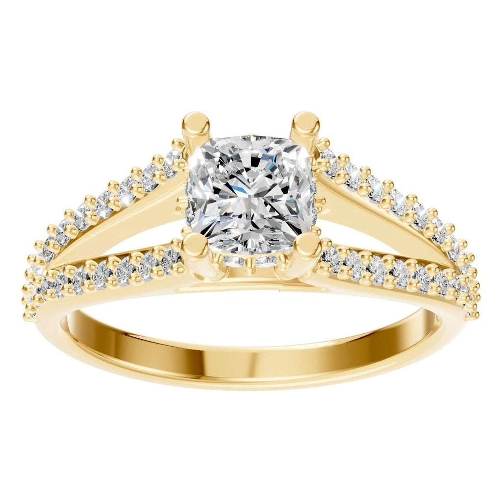 RI-7236 Yellow Gold Ring SET - Front View