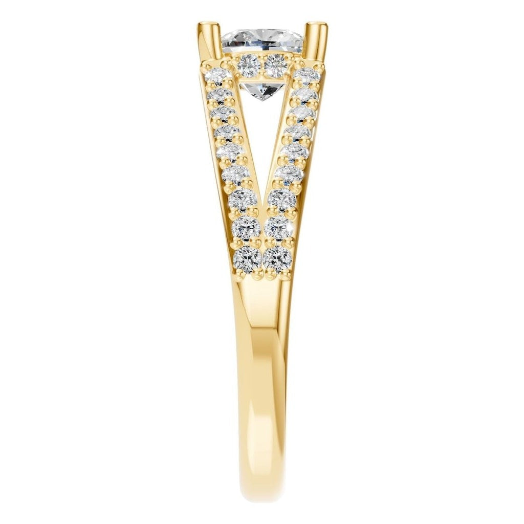 RI-7236 Yellow Gold Ring SET - Side View
