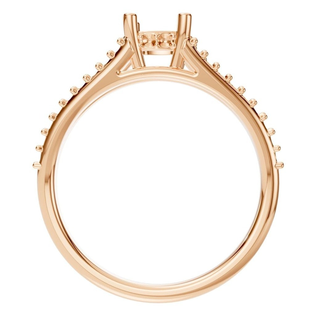 RI-7236 Rose Gold Ring UNSET - Top View