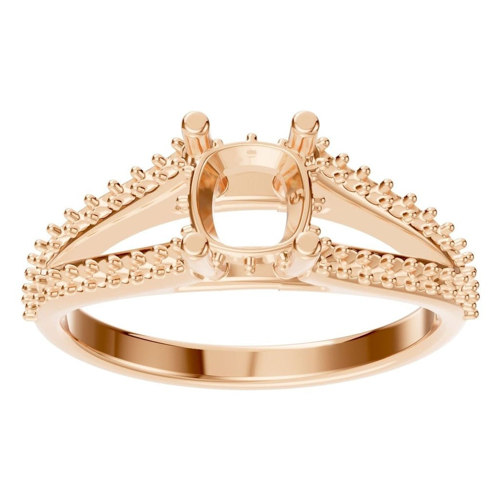 RI-7236 Rose Gold Ring UNSET - Front View