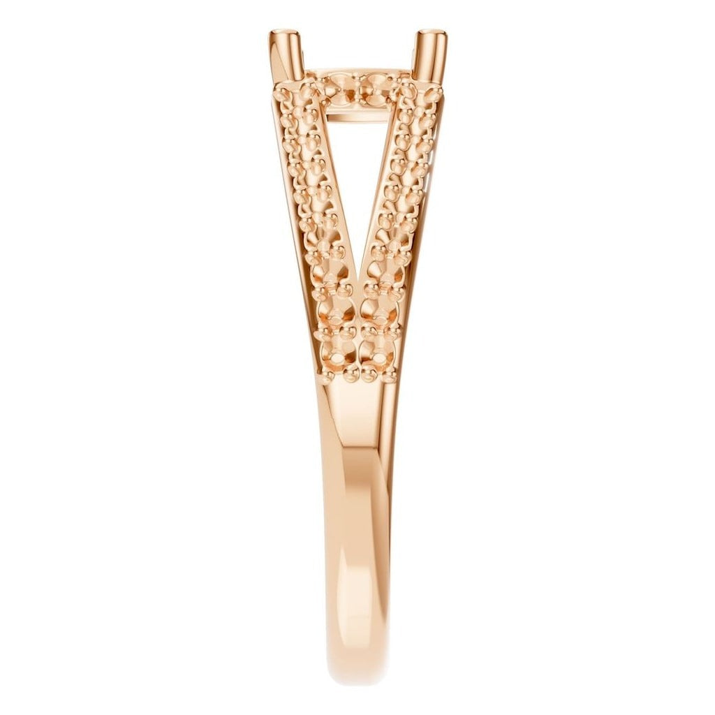 RI-7236 Rose Gold Ring UNSET - Side View
