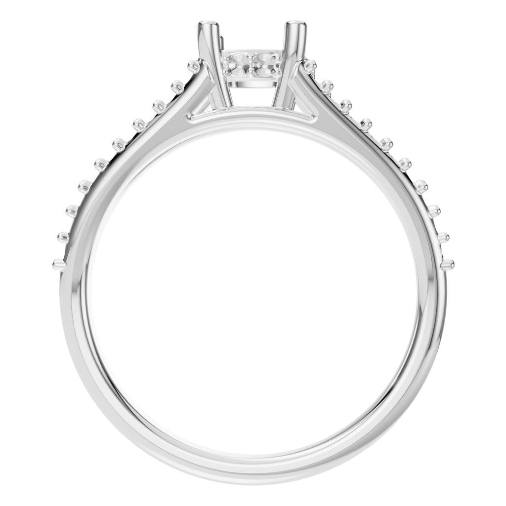 RI-7236 White Gold Ring UNSET - Top View