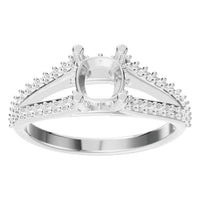 RI-7236 White Gold Ring UNSET - Front View