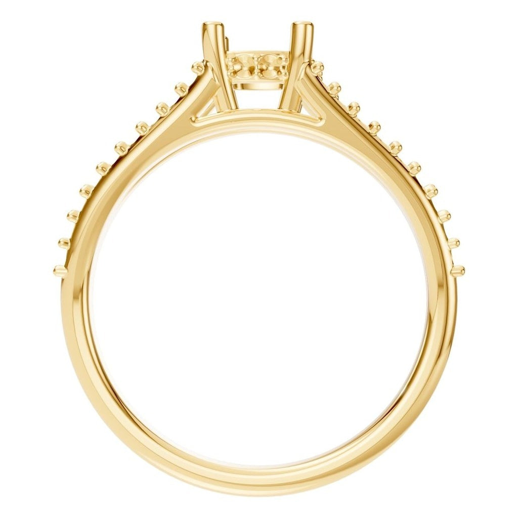 RI-7236 Yellow Gold Ring UNSET - Top View