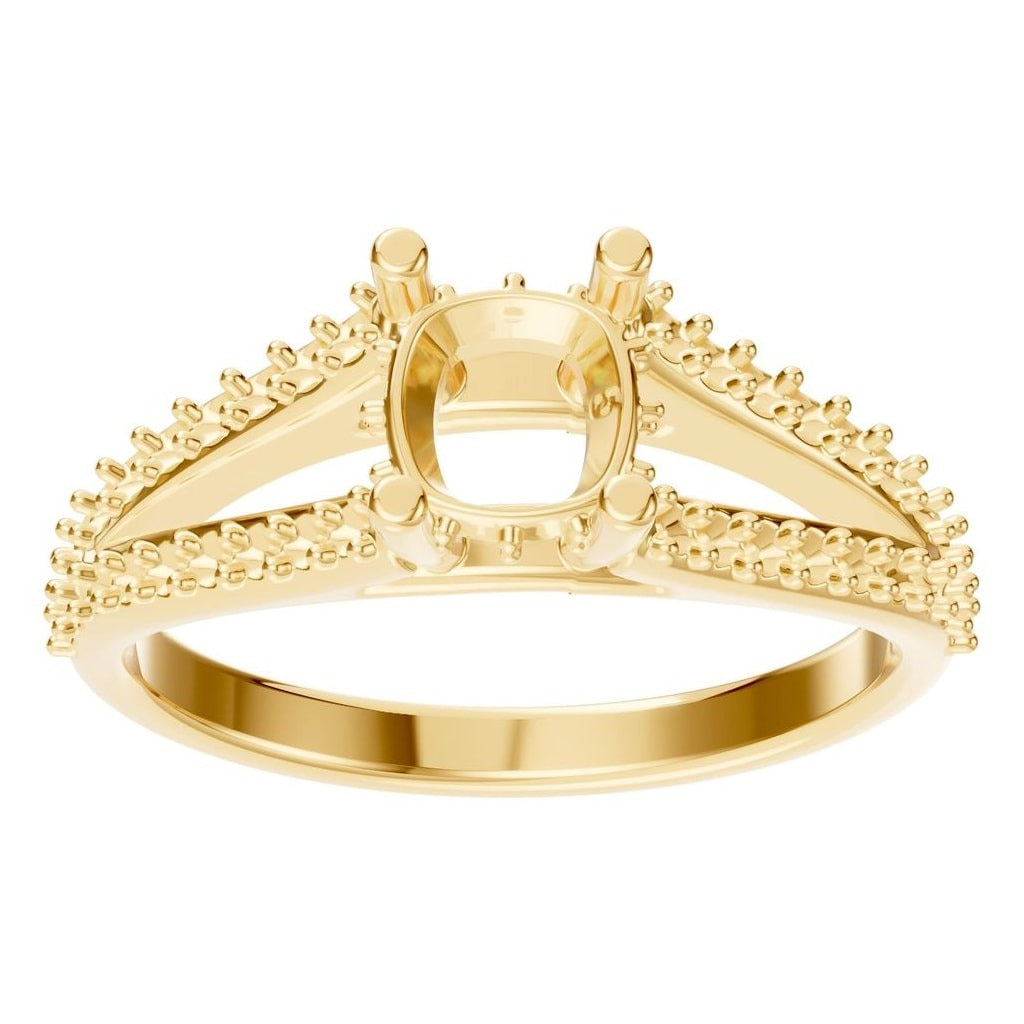 RI-7236 Yellow Gold Ring UNSET - Front View
