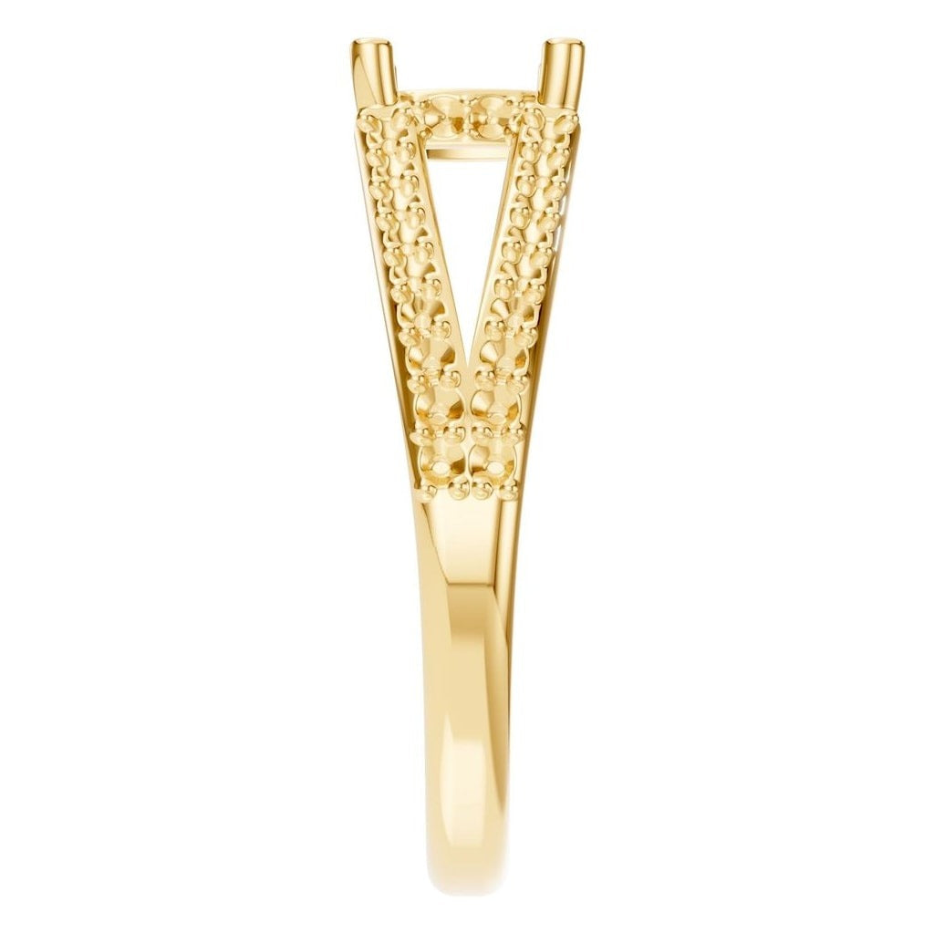 RI-7236 Yellow Gold Ring UNSET - Side View