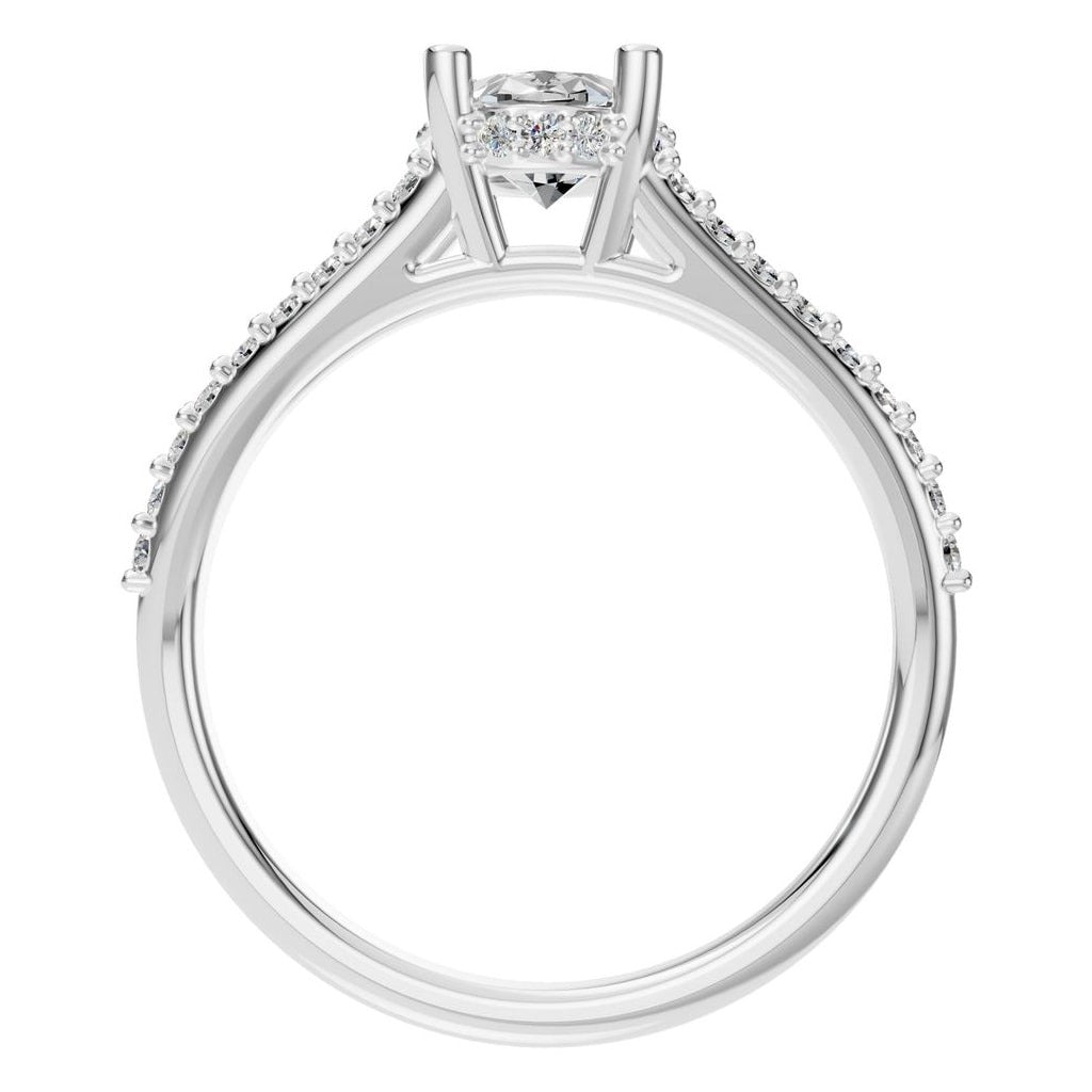 RI-7236 White Gold Ring SET - Top View