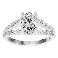 RI-7236 White Gold Ring SET - Front View