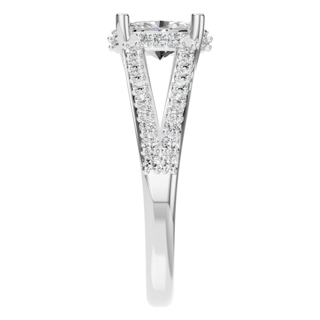 RI-7236 White Gold Ring SET - Side View
