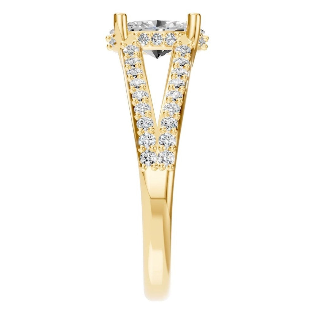 RI-7236 Yellow Gold Ring SET - Side View