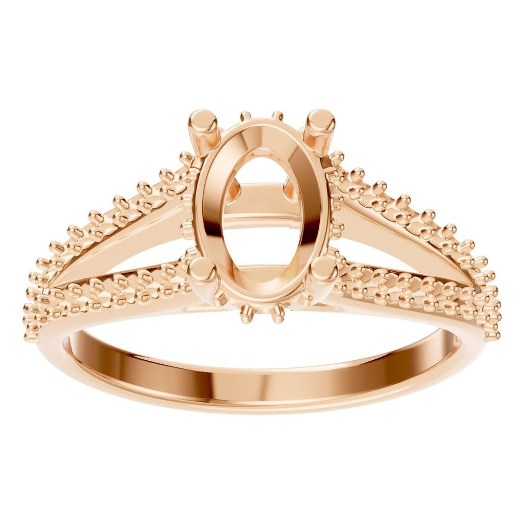 RI-7236 Rose Gold Ring UNSET - Front View