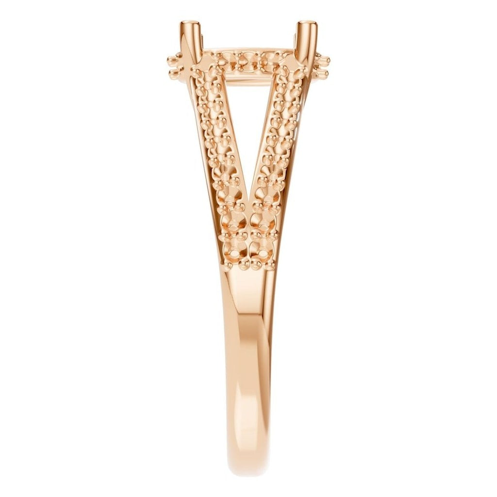 RI-7236 Rose Gold Ring UNSET - Side View