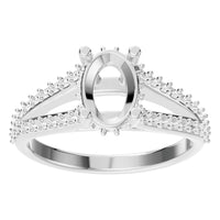 RI-7236 White Gold Ring UNSET - Front View