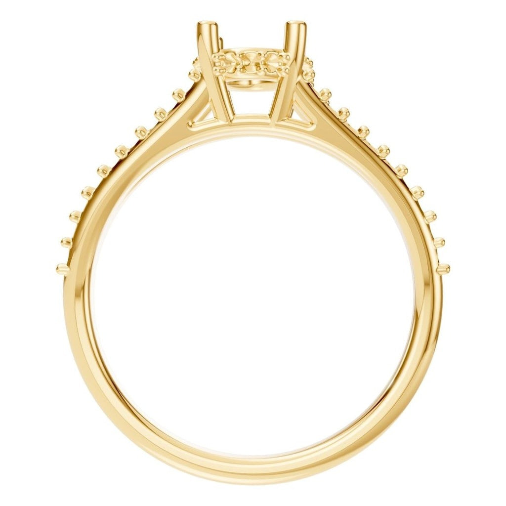 RI-7236 Yellow Gold Ring UNSET - Top View