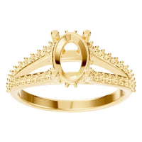 RI-7236 Yellow Gold Ring UNSET - Front View