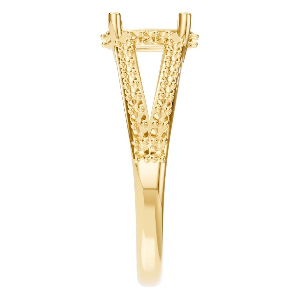 RI-7236 Yellow Gold Ring UNSET - Side View