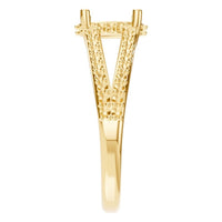 RI-7236 Yellow Gold Ring UNSET - Side View