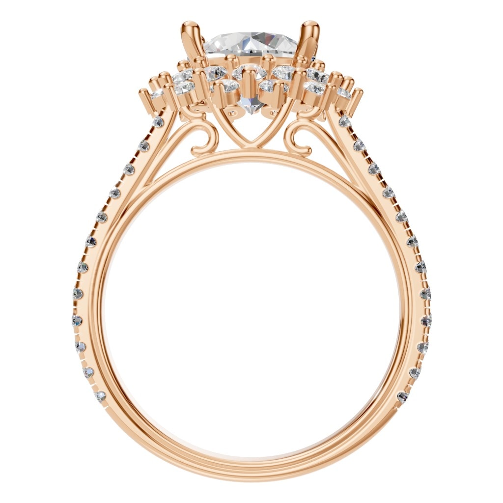 RI-7577 Rose Gold Ring SET - Top View
