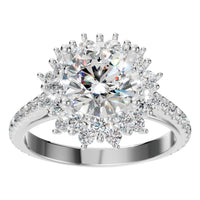 RI-7577 White Gold Ring SET - Front View