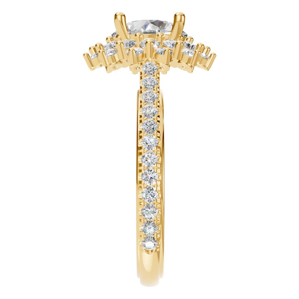 RI-7577 Yellow Gold Ring SET - Side View
