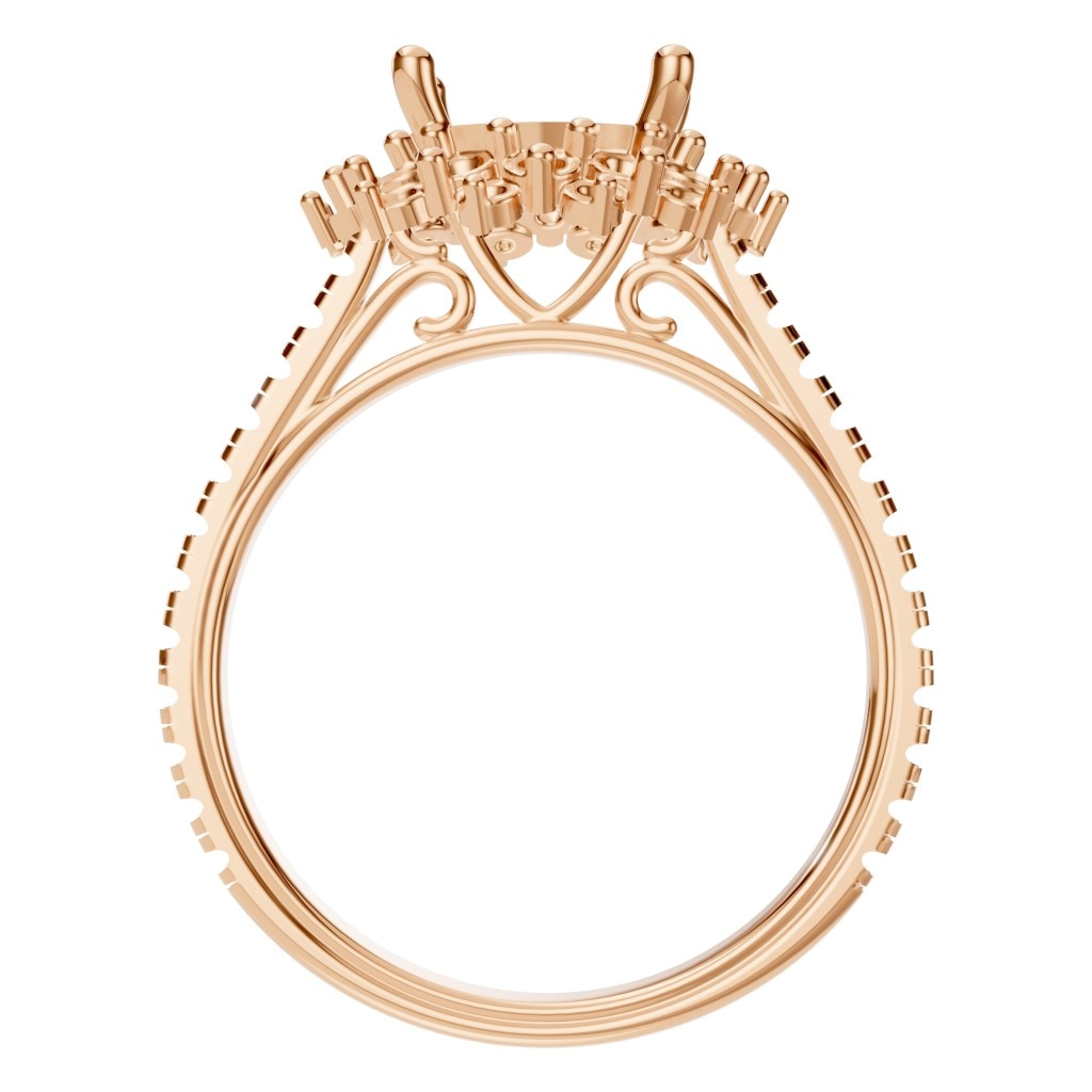 RI-7577 Rose Gold Ring UNSET - Top View