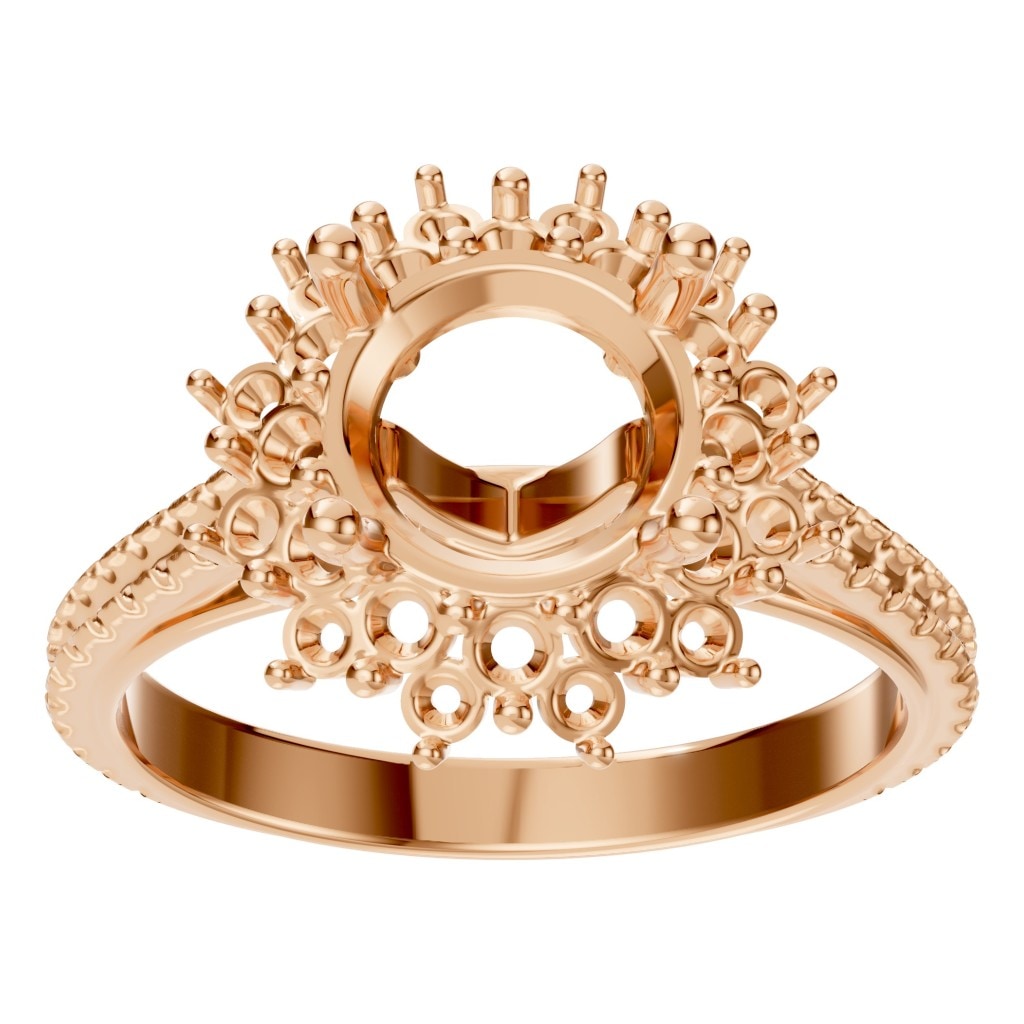 RI-7577 Rose Gold Ring UNSET - Front View