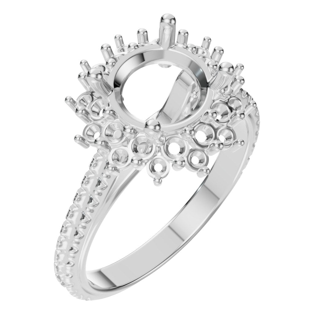 RI-7577 White Gold Ring UNSET - Main View
