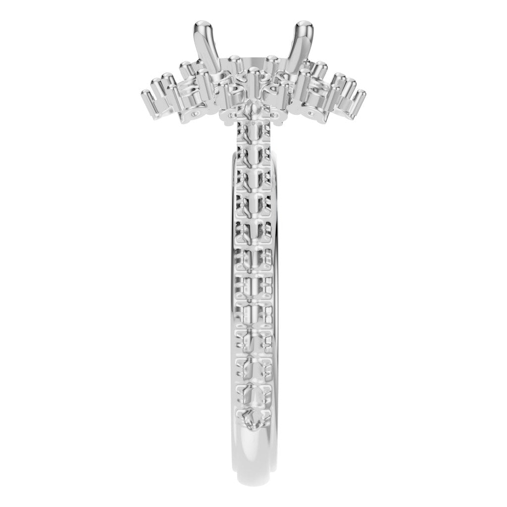 RI-7577 White Gold Ring UNSET - Side View