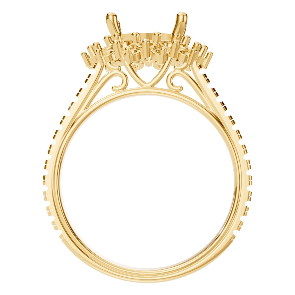 RI-7577 Yellow Gold Ring UNSET - Top View