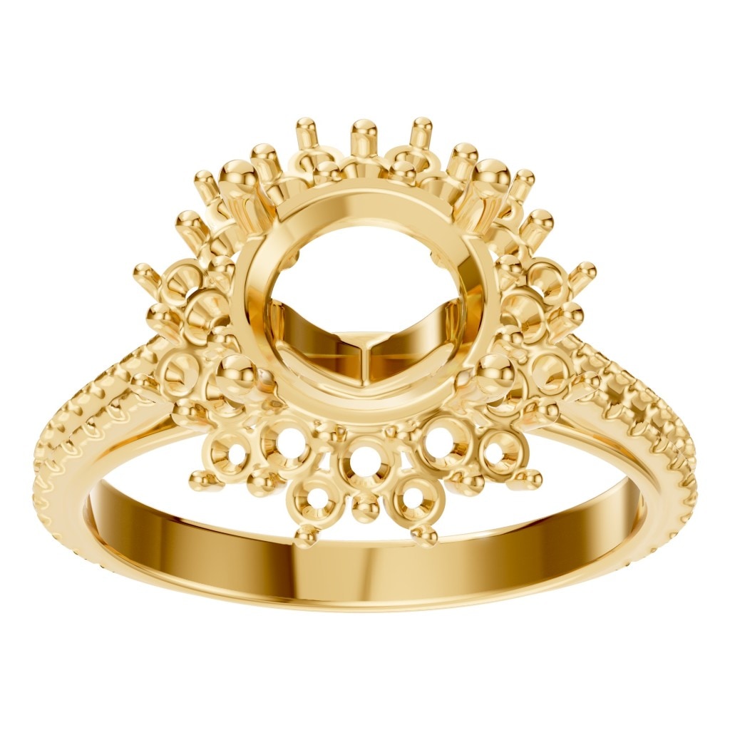 RI-7577 Yellow Gold Ring UNSET - Front View