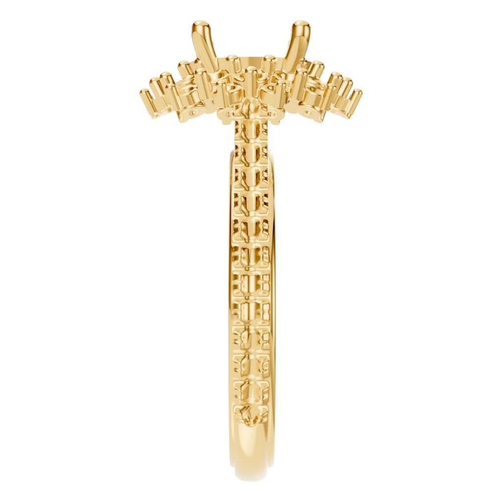 RI-7577 Yellow Gold Ring UNSET - Side View