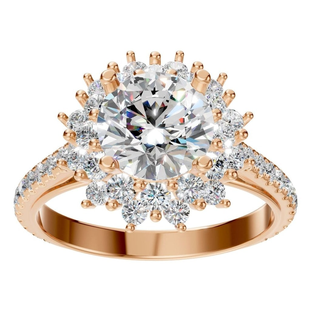 RI-7577 Rose Gold Ring SET - Front View