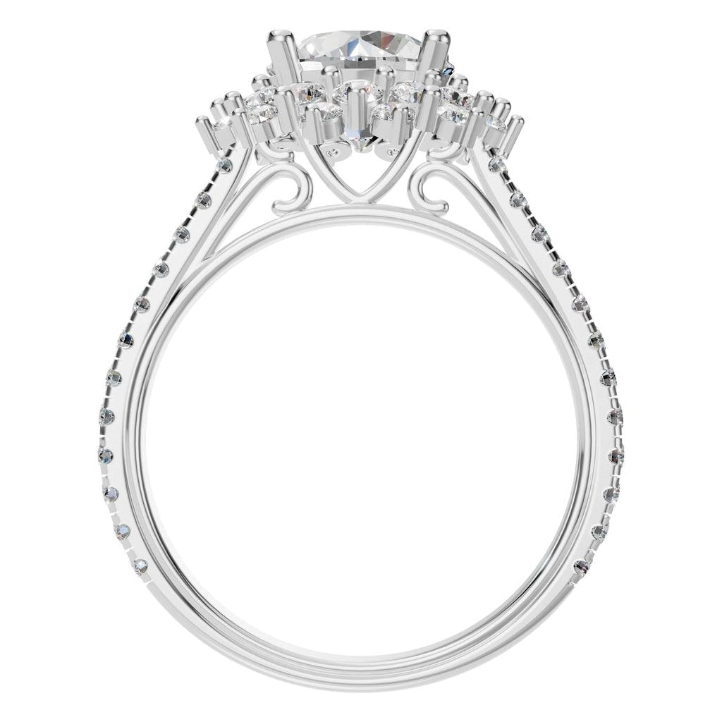 RI-7577 White Gold Ring SET - Top View