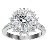 RI-7577 White Gold Ring SET - Front View