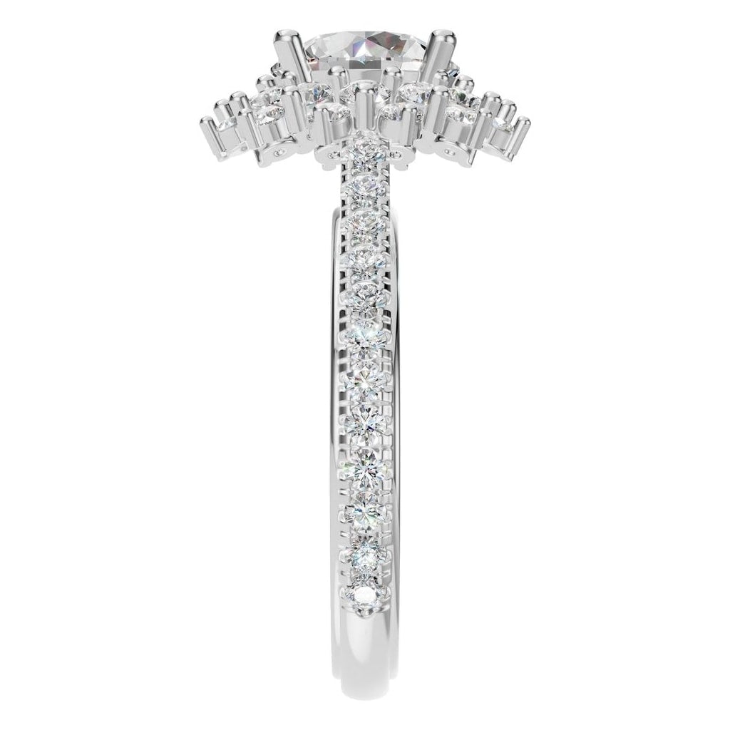 RI-7577 White Gold Ring SET - Side View