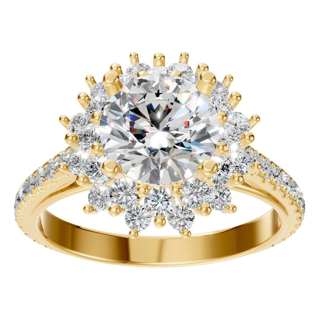 RI-7577 Yellow Gold Ring SET - Front View