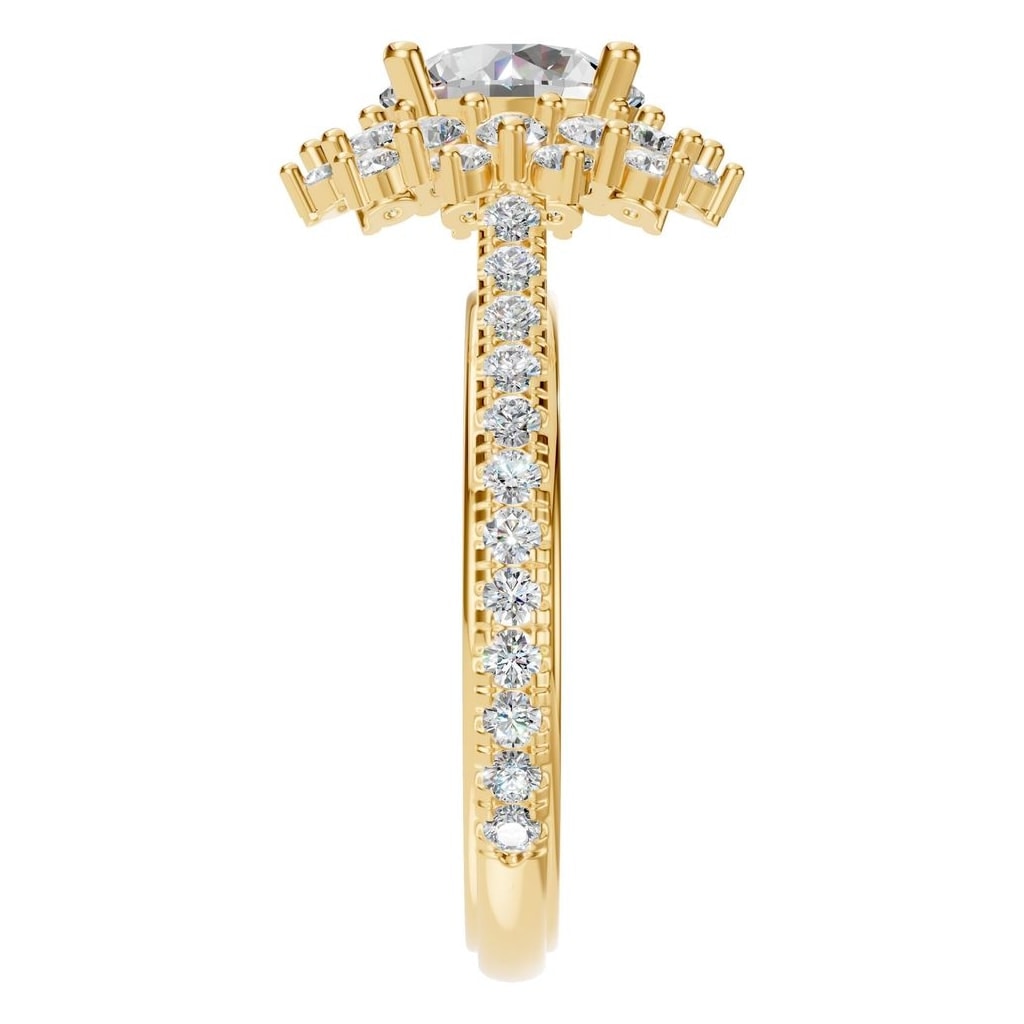 RI-7577 Yellow Gold Ring SET - Side View