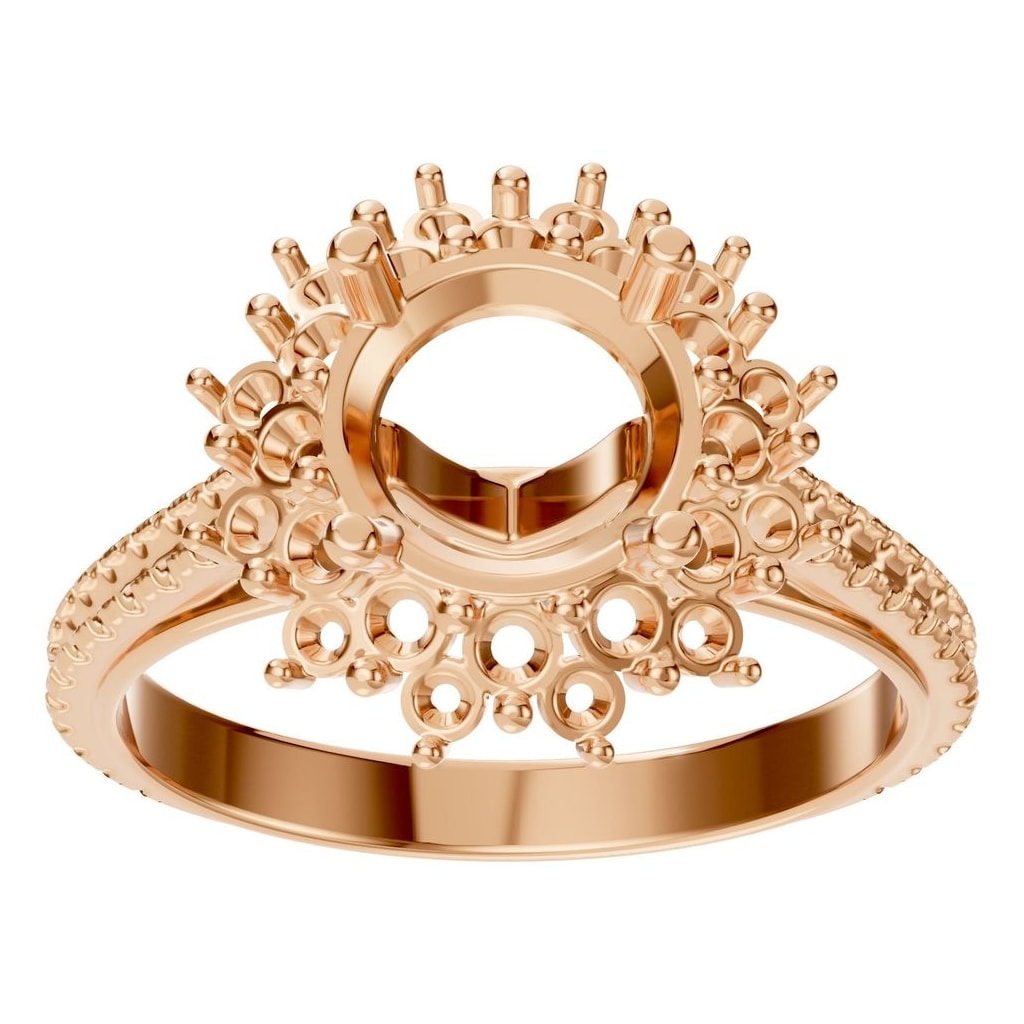 RI-7577 Rose Gold Ring UNSET - Front View
