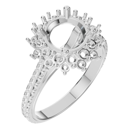 RI-7577 White Gold Ring UNSET - Main View